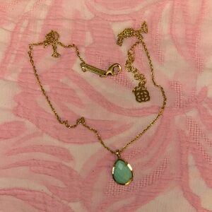 Gold & Teal Pendant Kendra Scott Necklace